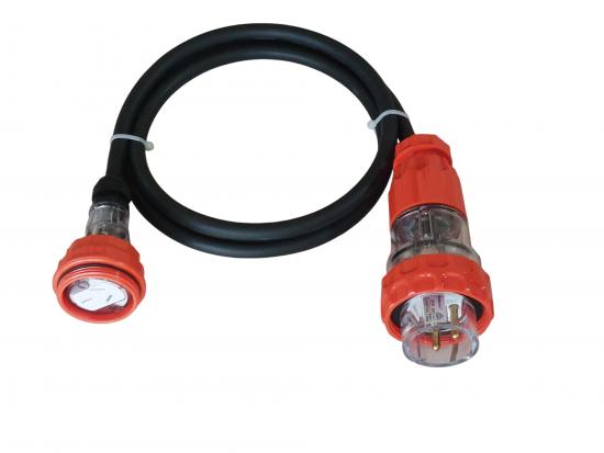 3 Pin 20 Amp Round Pin Plug to Flat Pin Socket Adapter